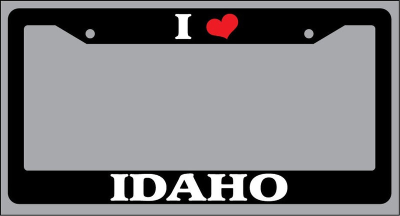 Black License Plate Frame "I Heart Idaho" Auto Accessory 1472  Mod-GRAPH9856236-1393