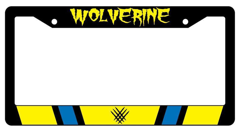 Wolverine (COLOR) Black Plastic License Plate Frame Auto  Mod-GRAPH9856236-4069