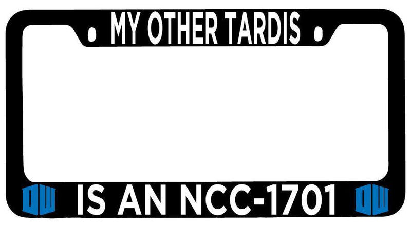 Black METAL License Plate Frame Auto Accessory My Other Tardis Is An NCC-1701  Mod-GRAPH9856236-10137