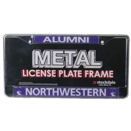 NCAA Northwestern Wildcats Alumni Metal License Plate Frame W/domed Insert