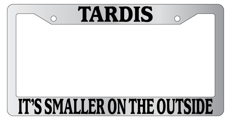 Chrome METAL License Plate Frame TARDIS IT&