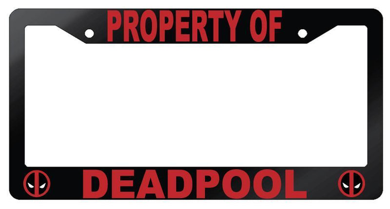 Property Of For Deadpool Glossy Black Plastic License Plate Frame For Marvel  Mod-GRAPH9856236-7332