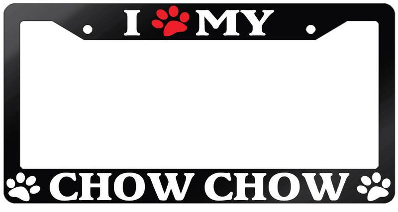 Glossy Black License Plate Frame I (PAW) MY CHOW CHOW Auto Accessory -344  Mod-GRAPH9856236-7089