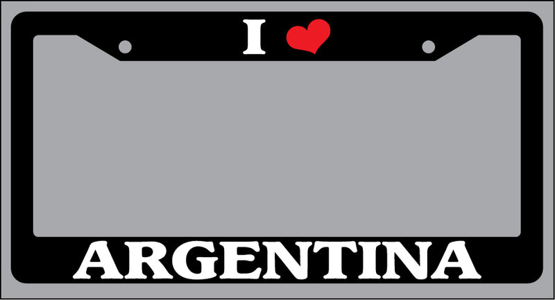 Black License Plate Frame I Heart Argentina Auto Accessory 1057  Mod-GRAPH9856236-1371