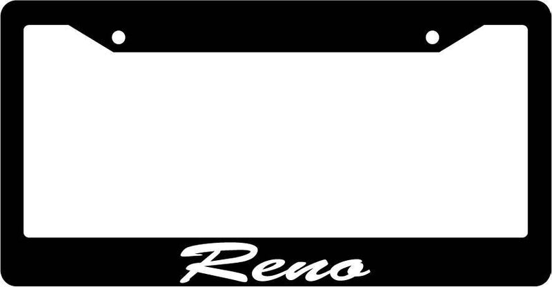 Black License Plate Frame CURSIVE Reno Auto Accessory Novelty 2575  Mod-GRAPH9856236-2411