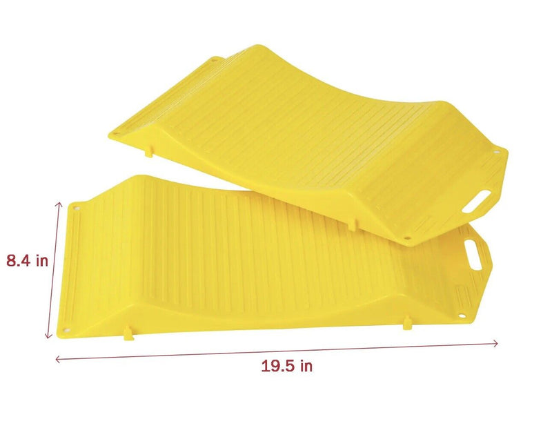 Portable Tire Saver Ramps Highly Visible for Flat Spot & Flat Tire Yellow A Pair