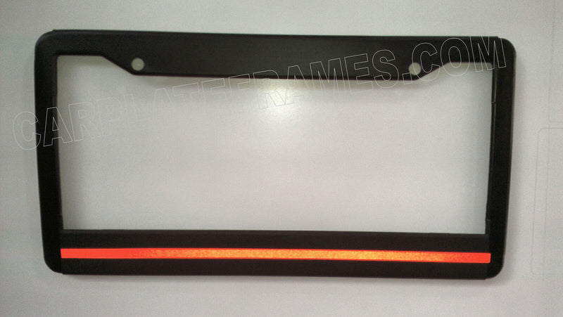 RED Line License Plate Frame thin REFLECTIVE fire police safety