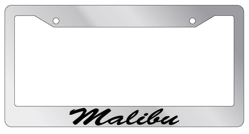 Chrome METAL License Plate Frame Malibu Cursive Auto Accessory 1718  Mod-GRAPH9856236-8887