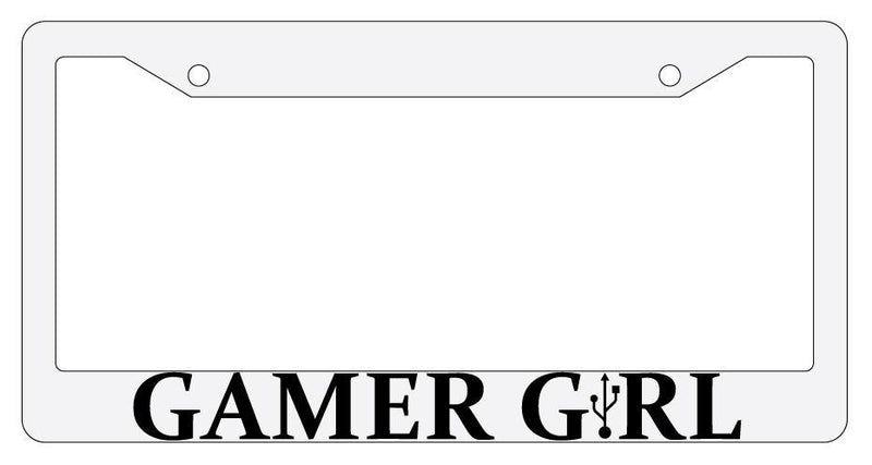 Gamer Girl White Plastic License Plate Frame MMO  Mod-GRAPH9856236-152