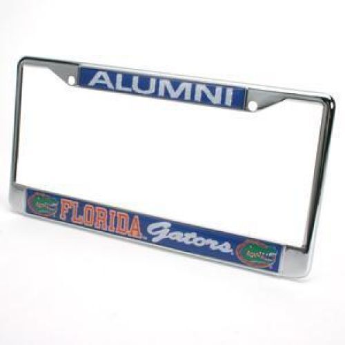 NCAA Florida Gators Alumni Metal License Plate Frame W/domed Insert - Blue Background