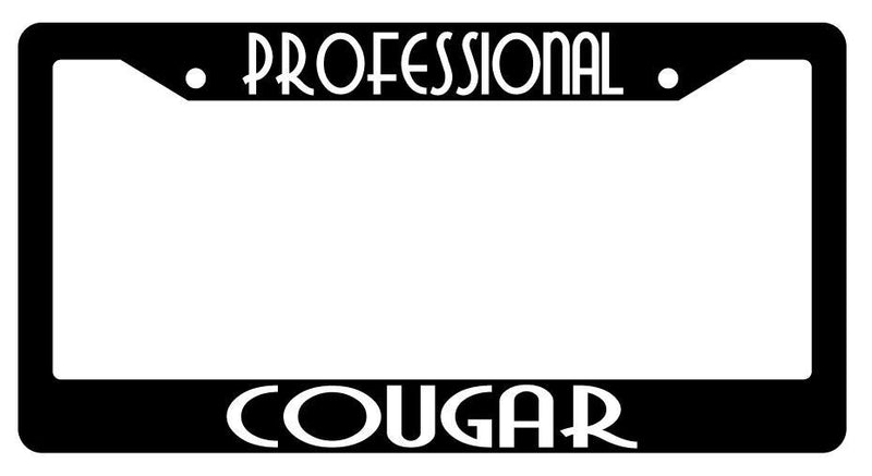 Professional Cougar Black Plastic License Plate Frame  Mod-GRAPH9856236-1823
