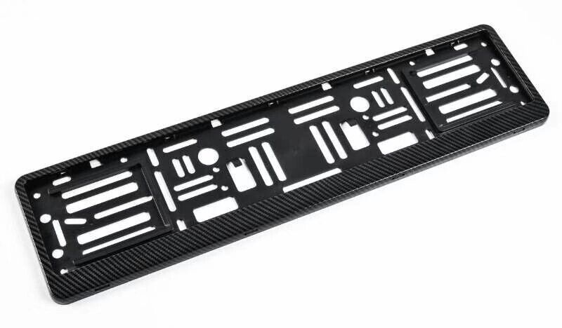 Carbon Fiber Look European Size License Plate Frame Holder