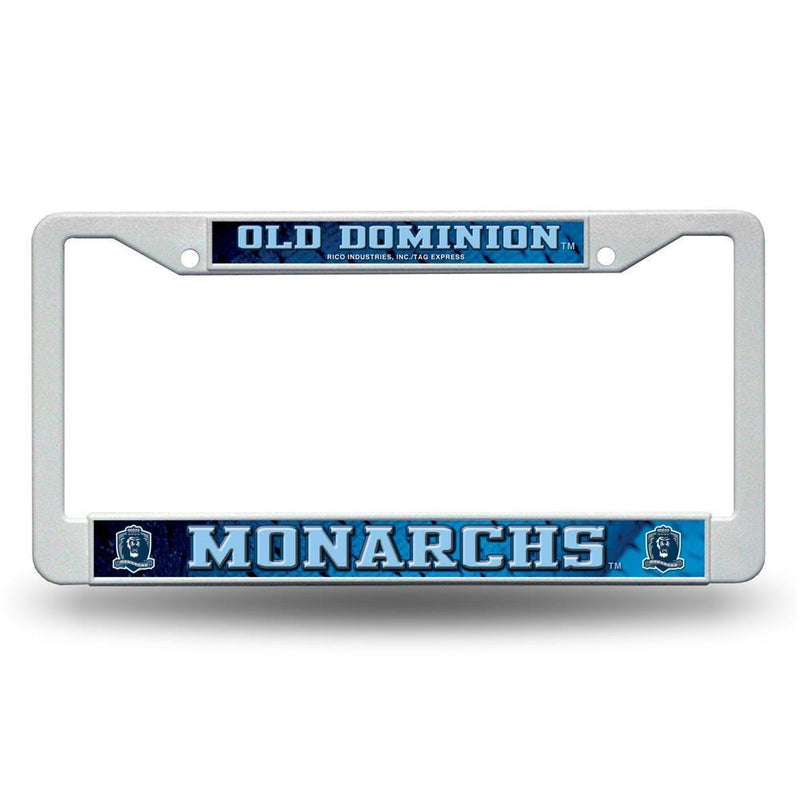 NCAA Old Dominion Monarchs White Plastic License Plate Frame