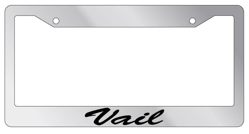 Chrome License Plate Frame CURSIVE Vail Auto Accessory Novelty  Mod-GRAPH9856236-5080