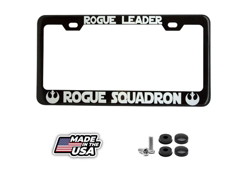 REBELLION ROGUE LEADER ROGUE SQUADRON Black Metal License Plate Frame