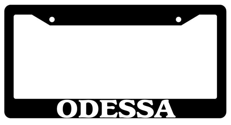 Black License Plate Frame City State Odessa Auto Accessory 1815  Mod-GRAPH9856236-1404