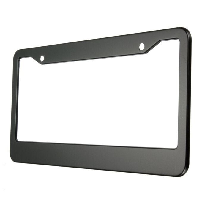 2Pcs Black Stainless Steel Metal License Plate Frame Cover Screw Caps US