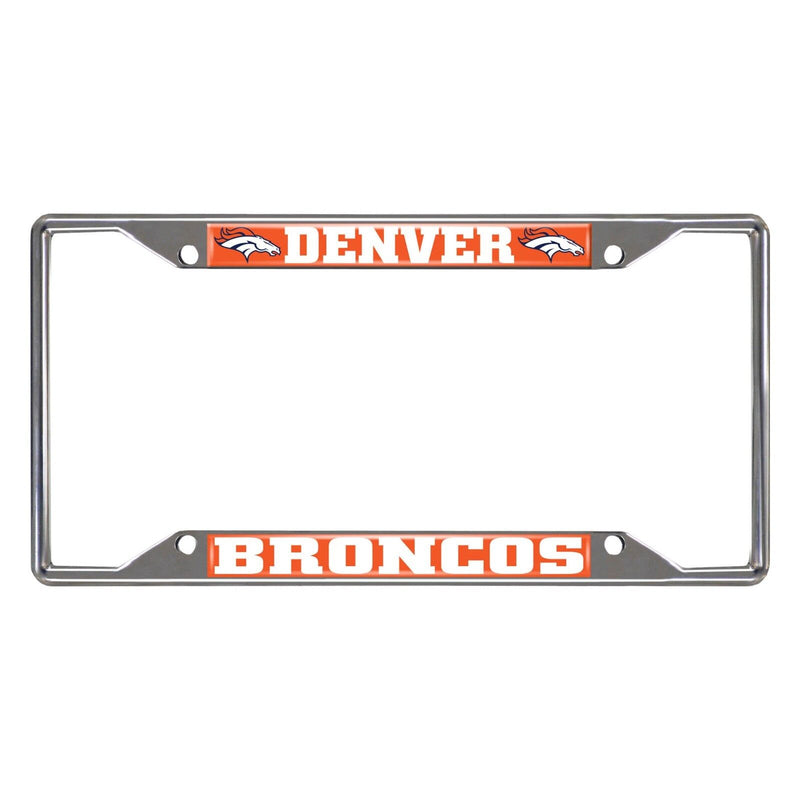 NFL Denver Broncos Chrome Metal License Plate Frame