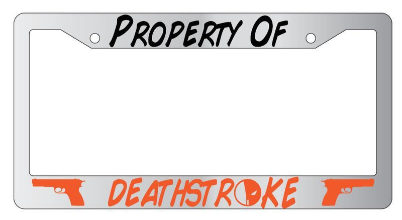 Property Of Deathstroke Chrome License Plate Frame  Mod-GRAPH9856236-4186
