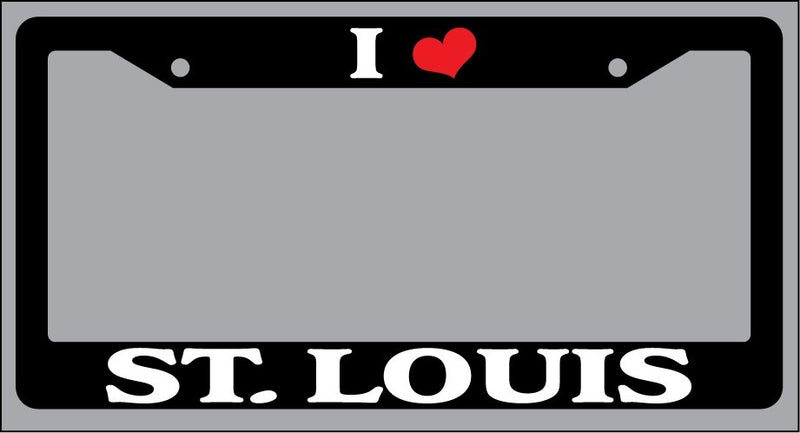 Black License Plate Frame "I Heart St. Louis" Auto Accessory Novelty  Mod-GRAPH9856236-853