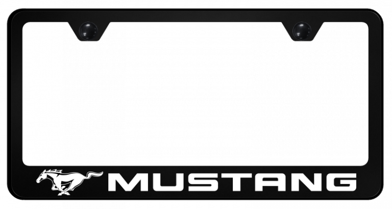 Ford Mustang Black Unbreakable Polycarbonate License Plate Frame - Licensed