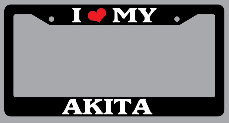 Black License Plate Frame I Heart My Akita Auto Accessory Novelty 238  Mod-GRAPH9856236-2685