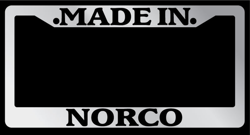 Chrome METAL License Plate Frame Made In Norco Auto Accessory 2421  Mod-GRAPH9856236-10025