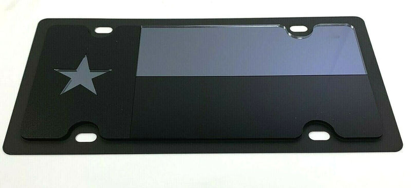 Texas State Flag Vanity License Plate (Blacked Out Tactical Premium)
