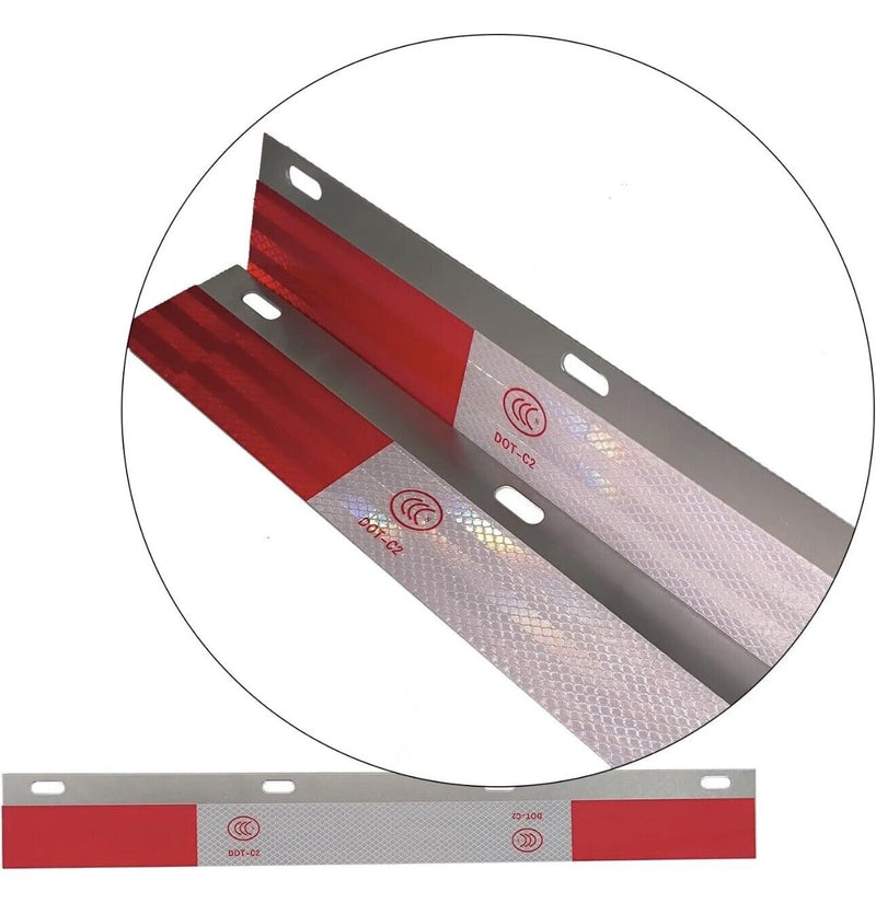 2PCS 24" x 3" Aluminum Mud Flap Hanger Reflective Tape For Semi Truck Trailer US