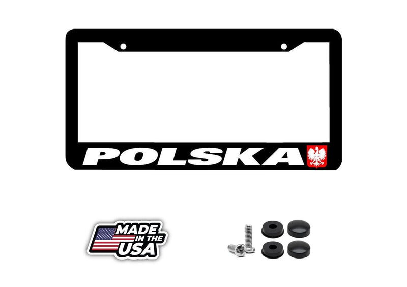 POLSKA POLAND flag coat of arms License Plate Frame