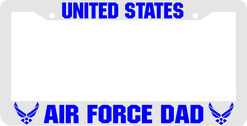 WHITE BLUE UNITED STATES AIR FORCE DAD License Plate Frame