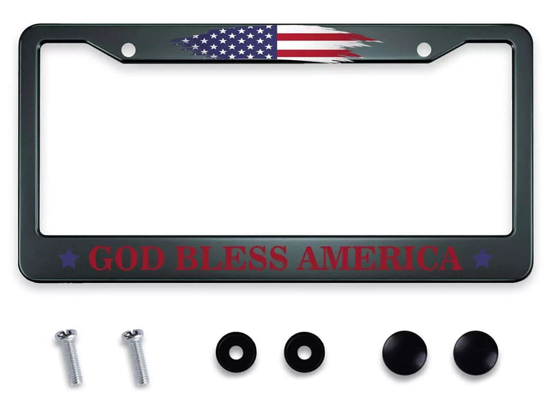 God Bless America aluminium License Plate Frame 12.2 x 6.3 in