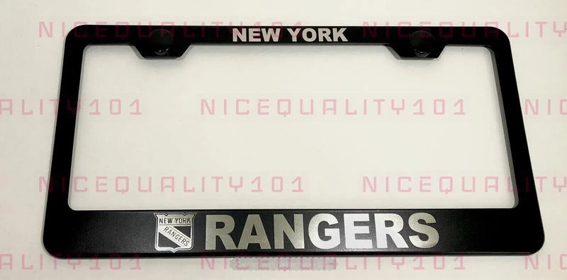 Laser Engraved Etched New York RANGERS NHL Stainless Steel License Plate Frame