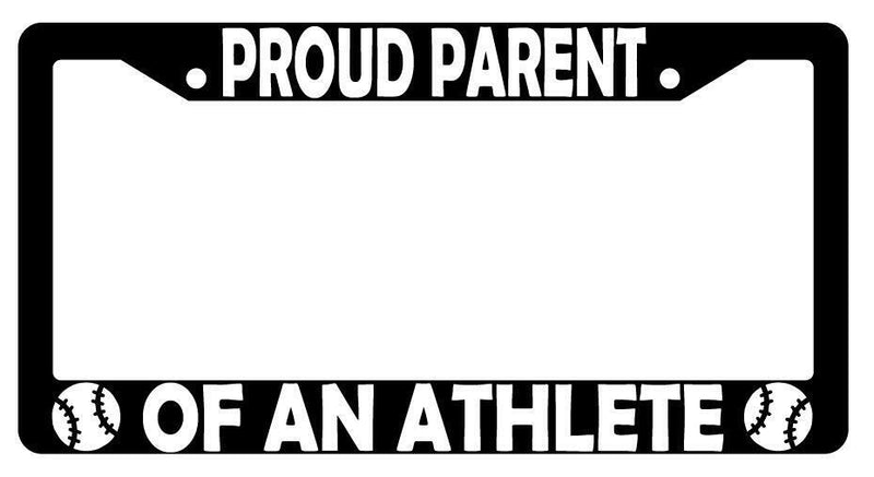 Proud Parent Of An Athlete (Baseball) Black Plastic License Plate Frame  Mod-GRAPH9856236-3232