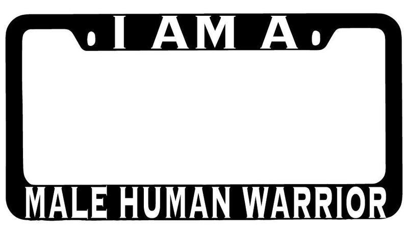 I Am A Male Human Warrior Black METAL License Plate Frame RPG  Mod-GRAPH9856236-8469