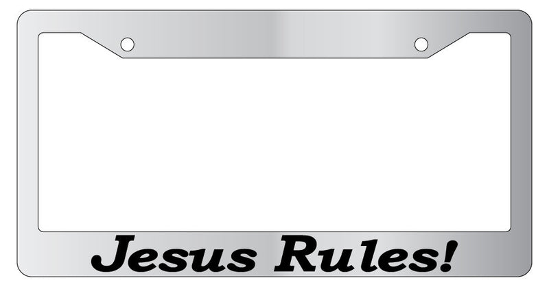 Chrome auto License plate frame Christian Jesus Rules! 2129  Mod-GRAPH9856236-1257