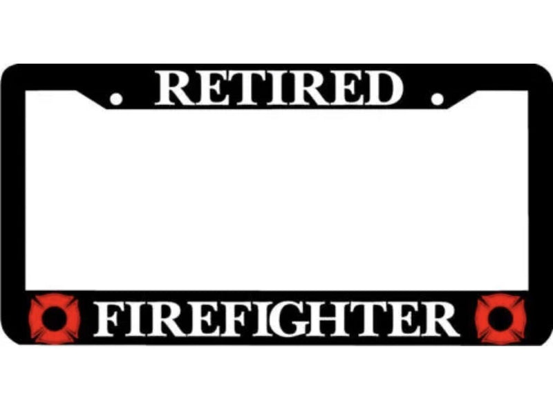RETIRED FIREFIGHTER FIREMAN License Plate Frame