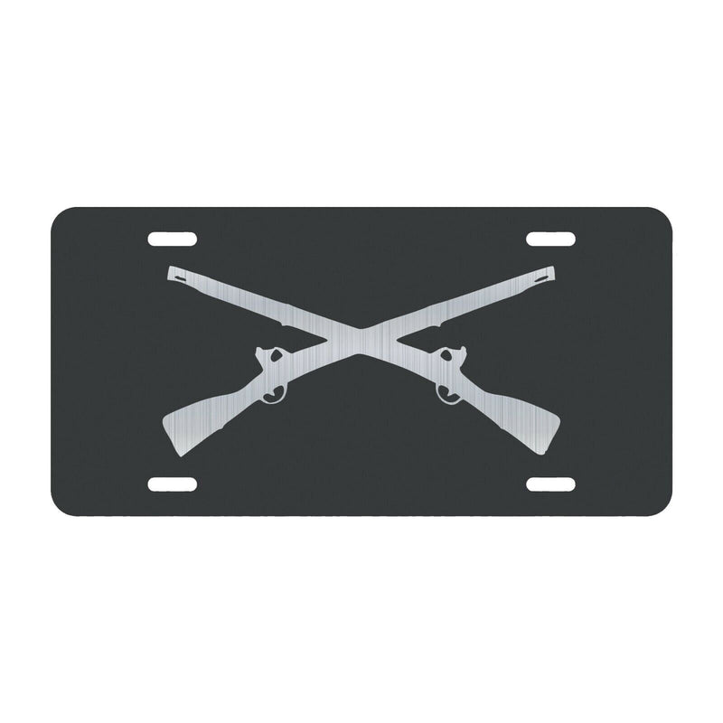 Army Infantry Crossed Rifle License Plate Tag Vanity Front Aluminum 6 By 12 Inch