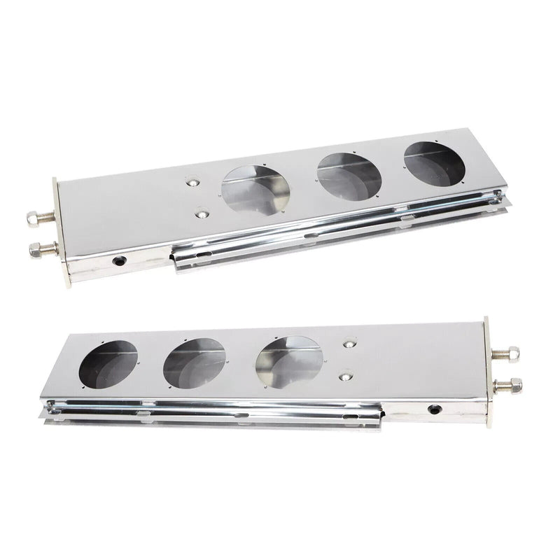 1 Pair Stainless Steel Mud Flap Hangers with Light Cut Out 2.5" Mounting Chrome