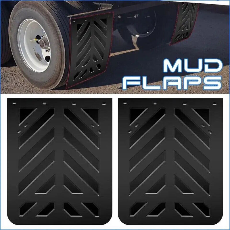 Mud Flaps Semi Truck Trailer Rubber 30" x 24" 1 Pair 3/8" Thick Design Chevron