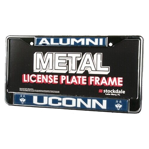 NCAA Uconn Huskies Alumni Metal License Plate Frame W/domed Insert - Alumni/UConn