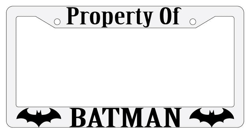 Property Of Batman (Dick Grayson) White Plastic License Plate Frame  Mod-GRAPH9856236-1573