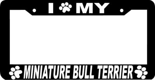 MINIATURE BULL TERRIER paw print License Plate Frame