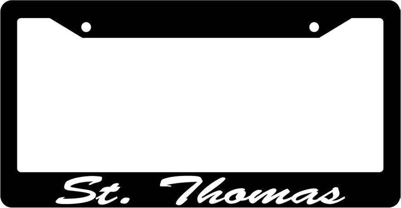 Black License Plate Frame CURSIVE St. Thomas Auto Accessory Novelty  Mod-GRAPH9856236-2413
