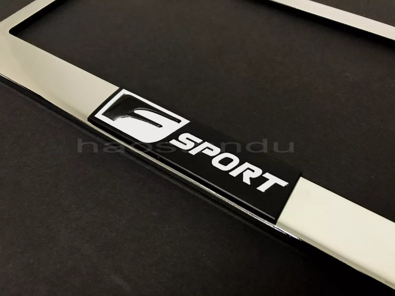 1x F SPORT 3D Emblem STAINLESS STEEL License Plate Frame RUST FREE + Screw Cap
