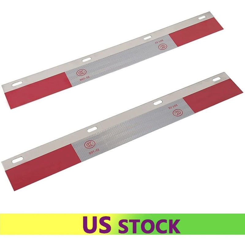 2PCS 24" x 3" Aluminum Mud Flap Hanger Reflective Tape For Semi Truck Trailer US