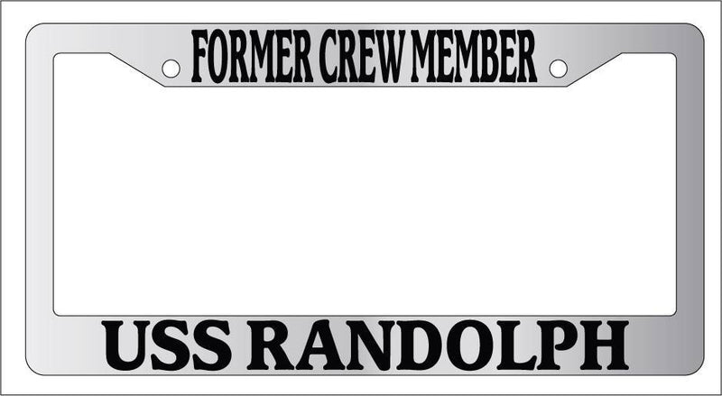 Chrome License Plate Frame FORMER CREW MEMBER USS RANDOLPH Auto Accessory 195  Mod-GRAPH9856236-4545