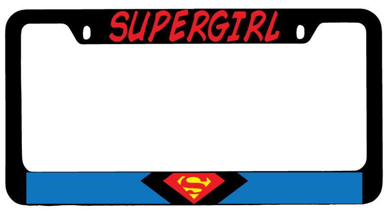 Supergirl Black METAL License Plate Frame Auto Accessory DC  Mod-GRAPH9856236-7921