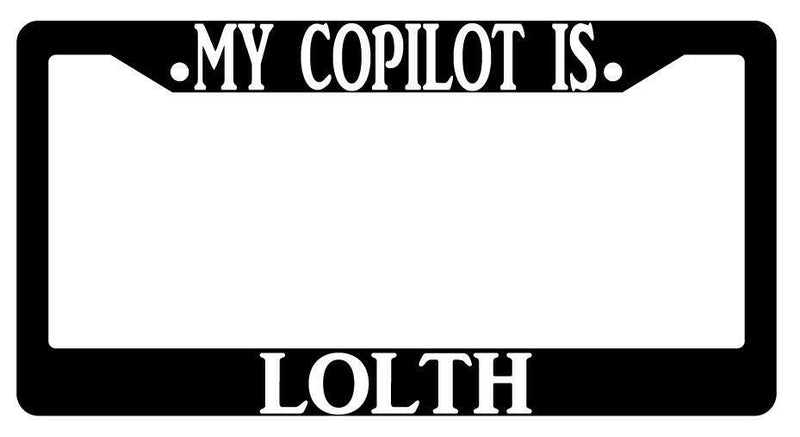 My Copilot Is Lolth Black Plastic License Plate Frame D&amp;D  Mod-GRAPH9856236-430