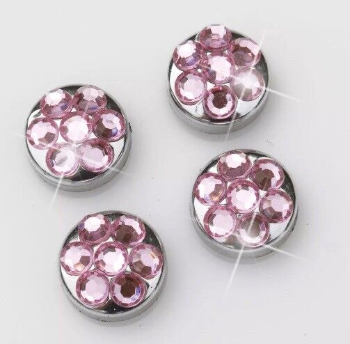 2 PCS Bling 7 Rows PINK Crystal Diamond Metal License Plate Frame+ Free Caps